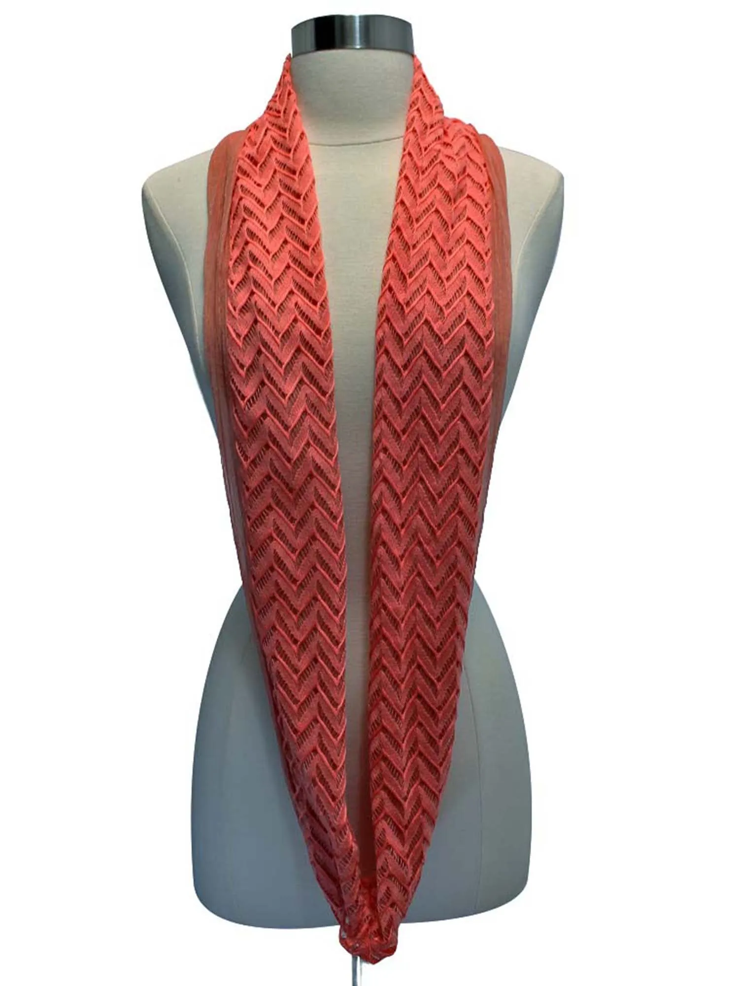 Chevron Lace Organza Infinity Scarf