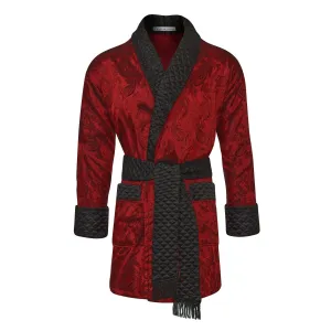 Clarke Men's Short Smoking Jacket - Claret