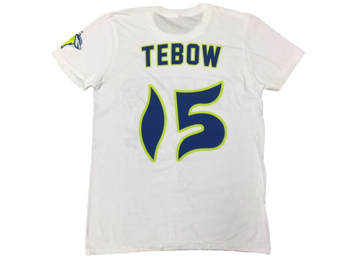 Columbia Fireflies Victory Tim Tebow #15 White Cotton Baseball Jersey T-Shirt