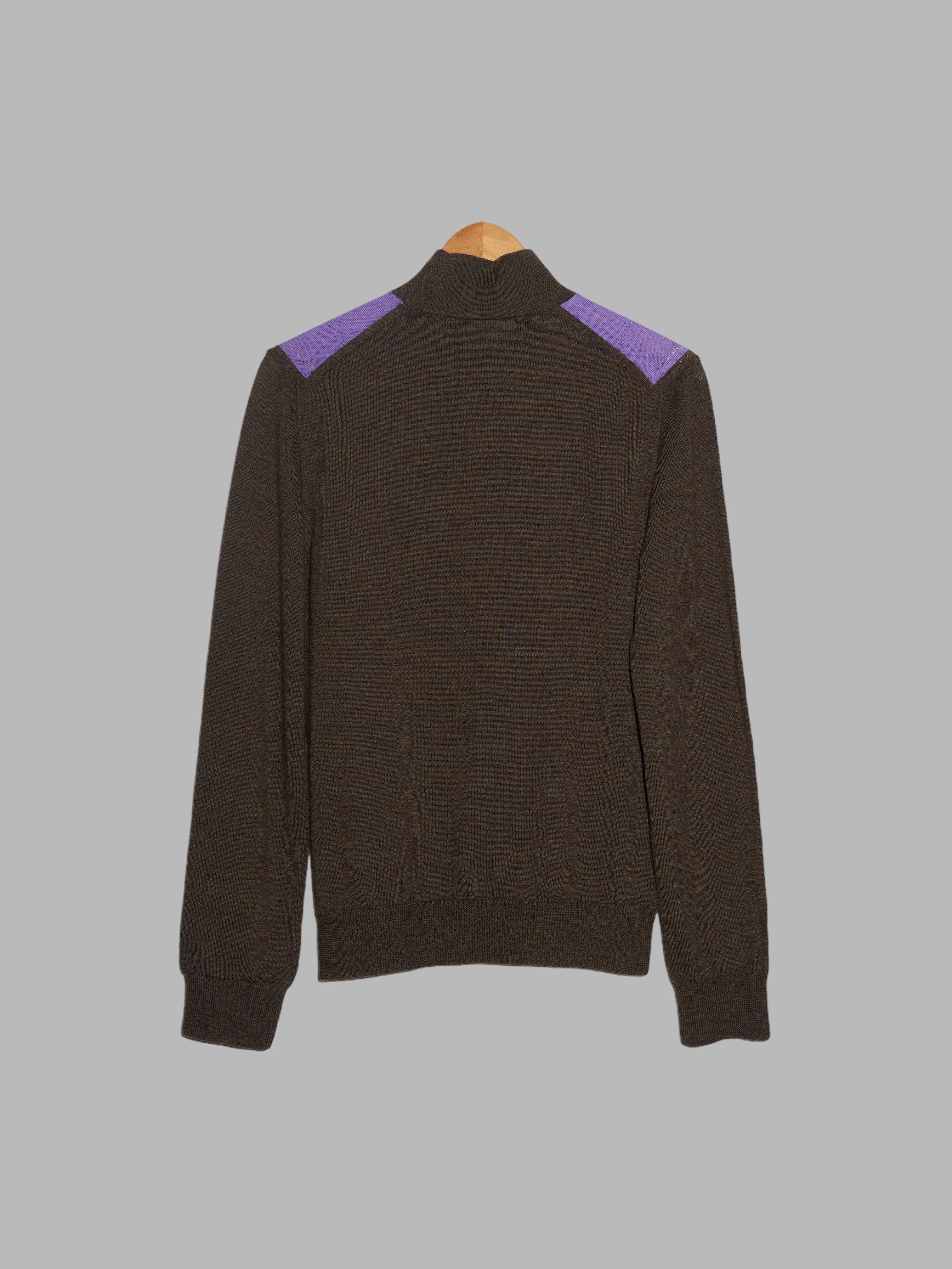 Comme des Garcons Homme Plus AW2009 purple brown wool fake layered turtleneck S