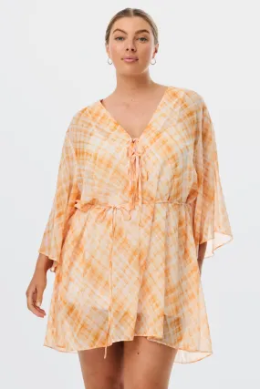 Coverup Dress - Tangerine Check