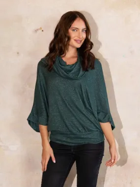 Cowl Neck Dolman Sleeve Sweater Top