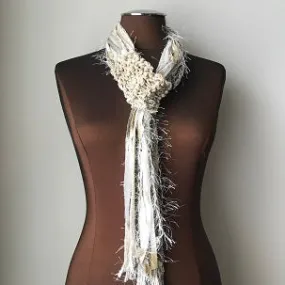 Cream Tweed, Adjustable Scarf, (AS56)