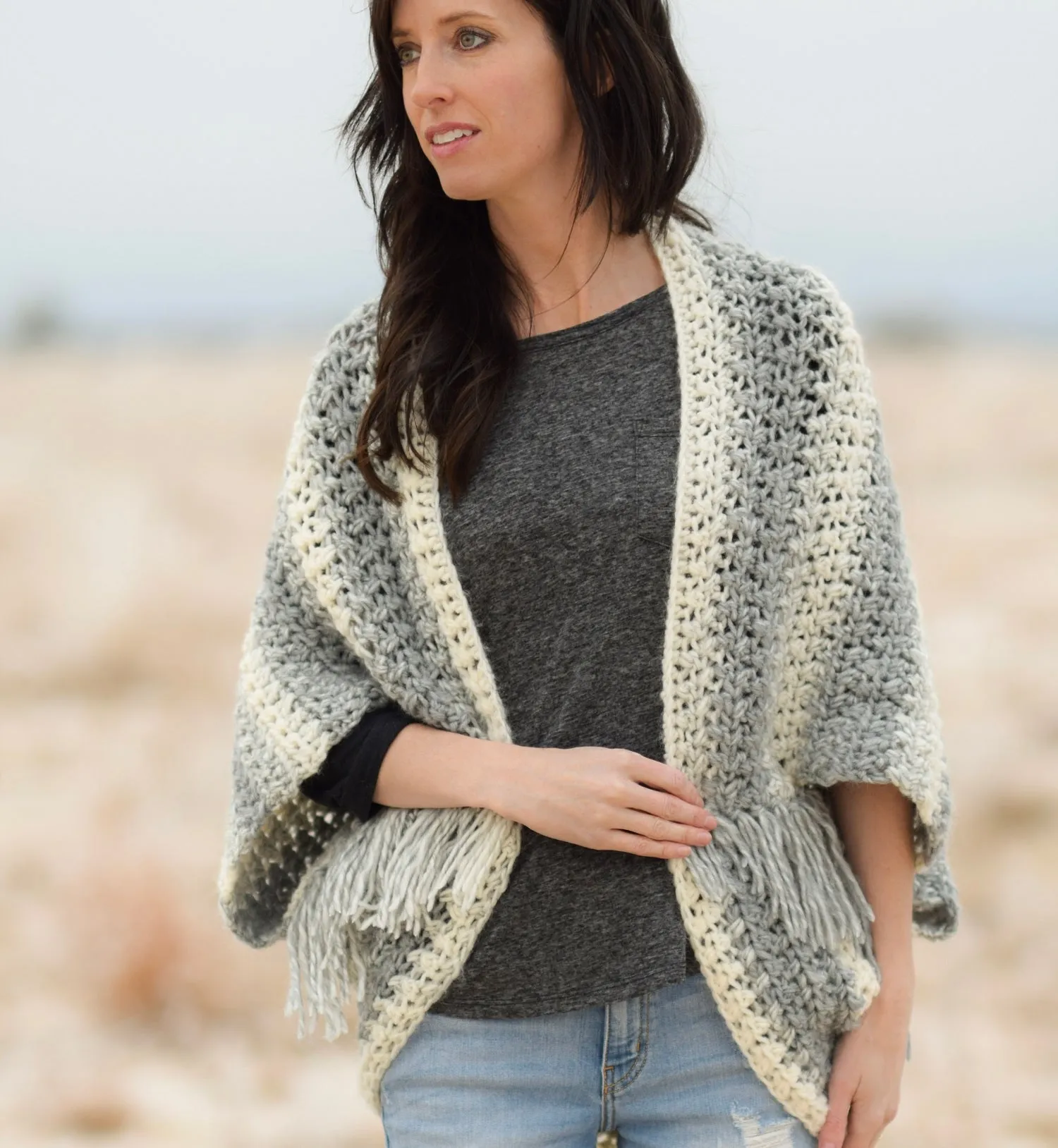 Crochet Kit -  Light Frost Easy Blanket Sweater