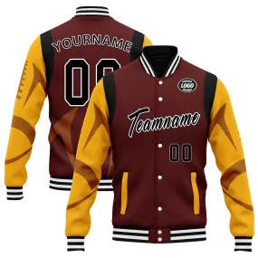 Custom Crimson Washington Jacket Bomber Full-Snap Varsity Letterman Personalized Jacket FZ005-D025004-29