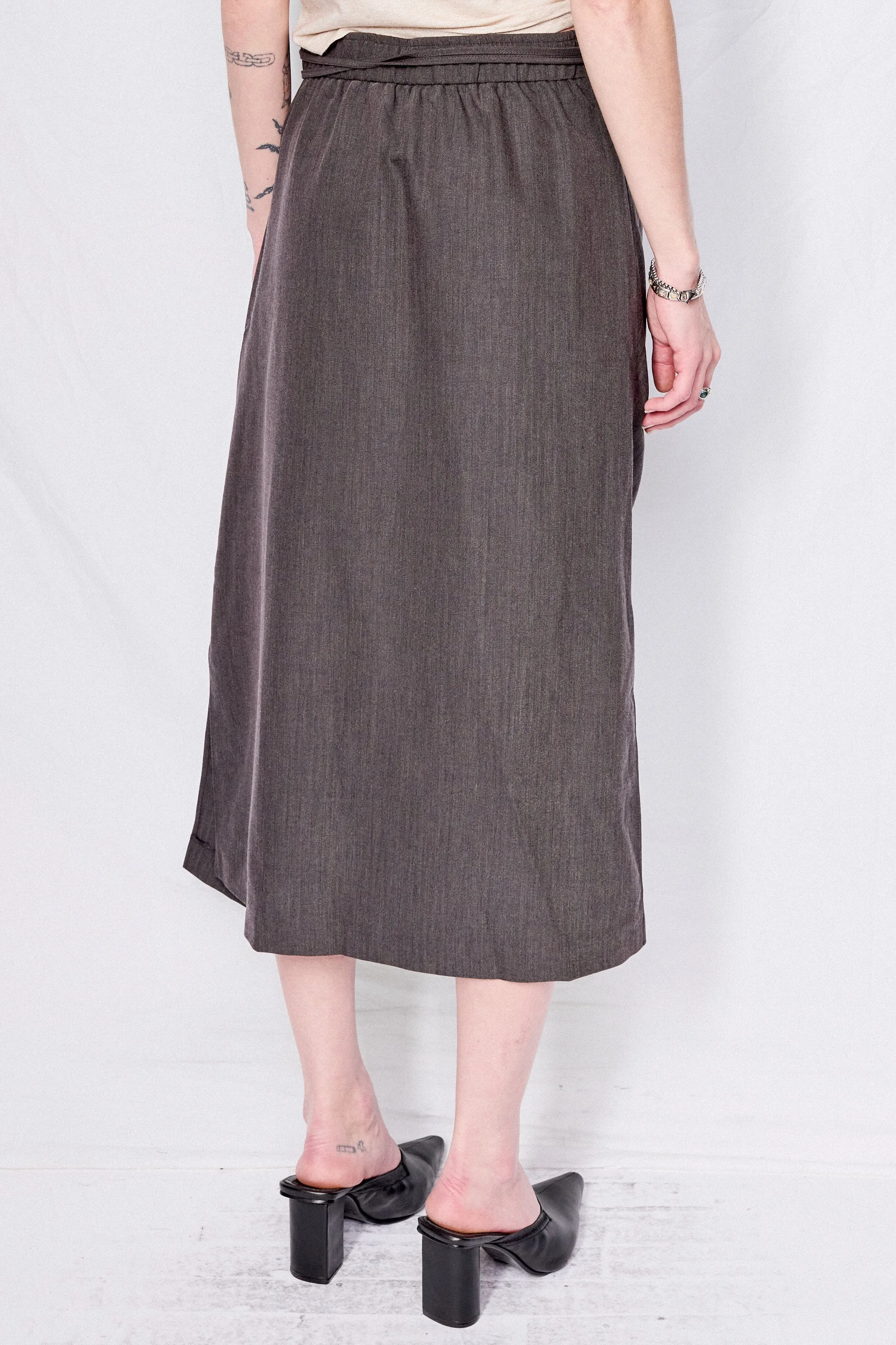 Dark Grey Alexia Midi Skirt