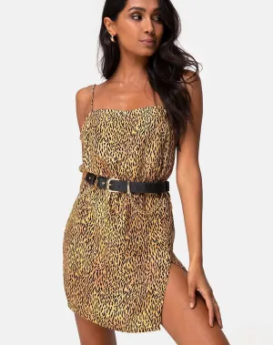 Datista Slip Dress in Mini Tiger Brown