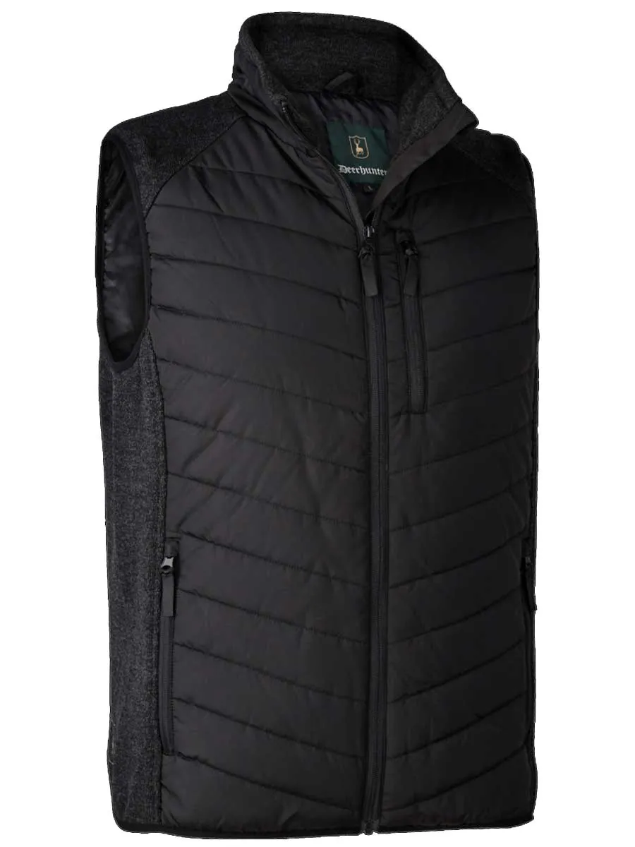 DEERHUNTER Moor Padded Waistcoat w.Knit - Mens - Black