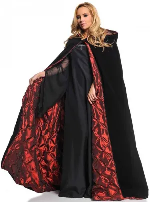 Deluxe Black and Red Velvet Halloween Cape