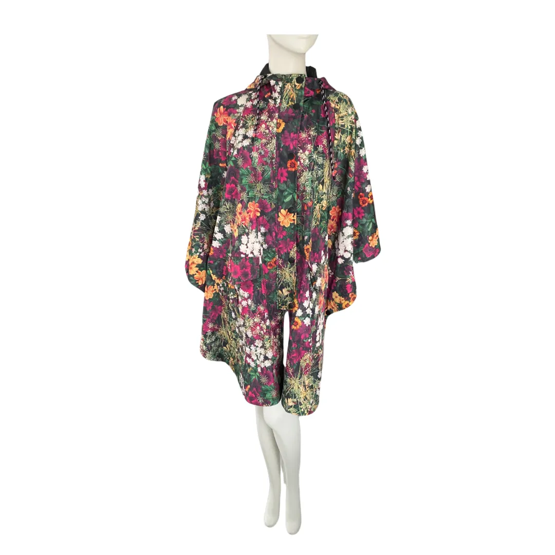 Desigual Poncho Raincoat Cape Floral Multicolour ONE SIZE