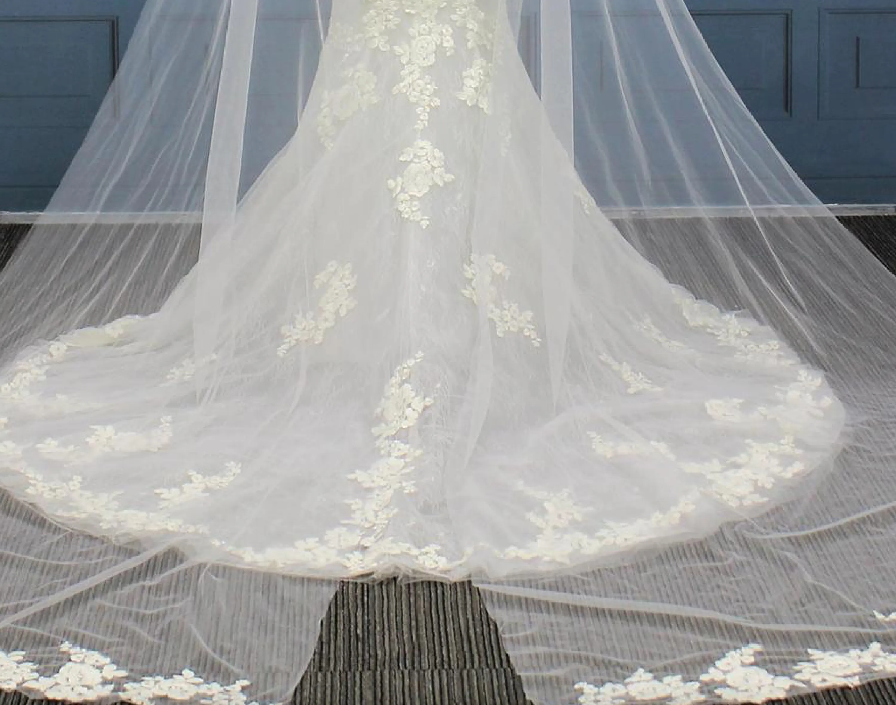 Detached Tulle Lace Bridal Cape  Mermaid Wedding Dress