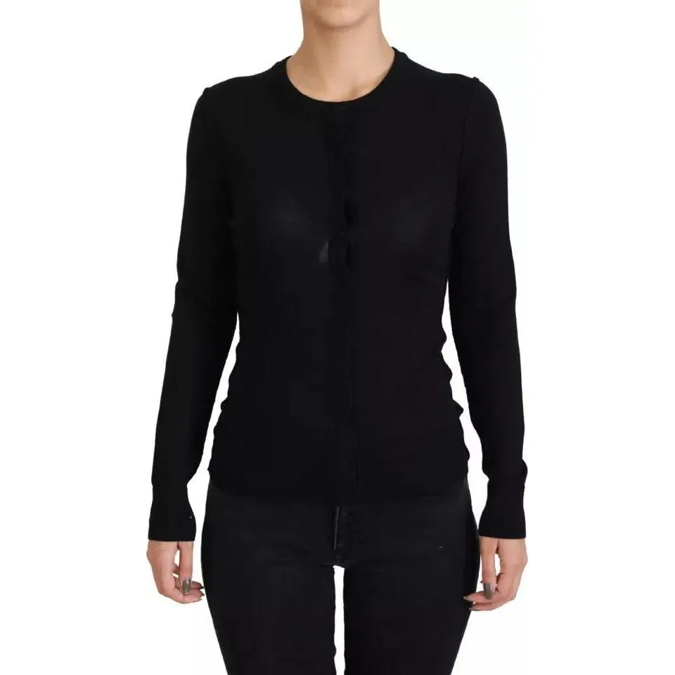 Dolce & Gabbana Black Long Sleeve Blouse Sweater