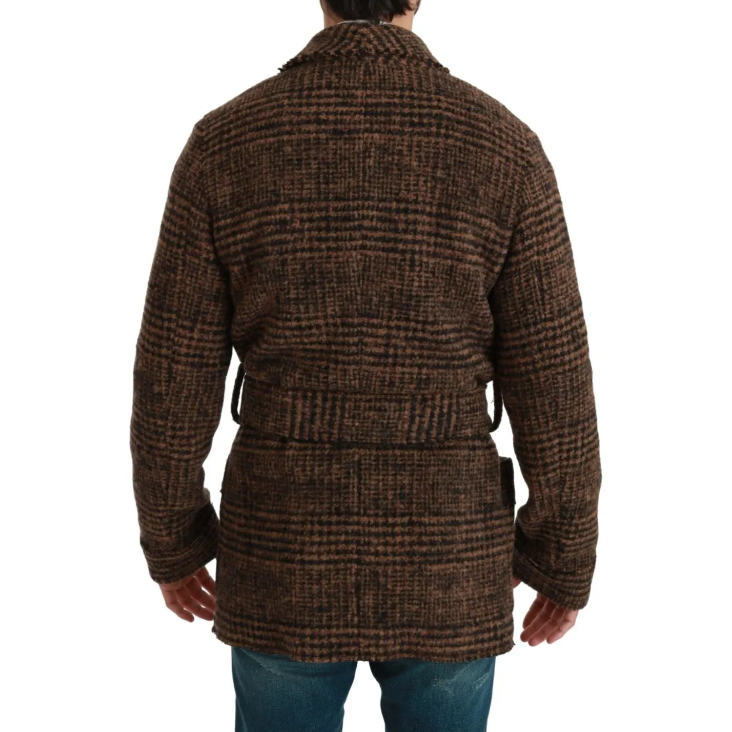 Dolce & Gabbana Elegant Brown Alpaca Blend Belted Cape Jacket