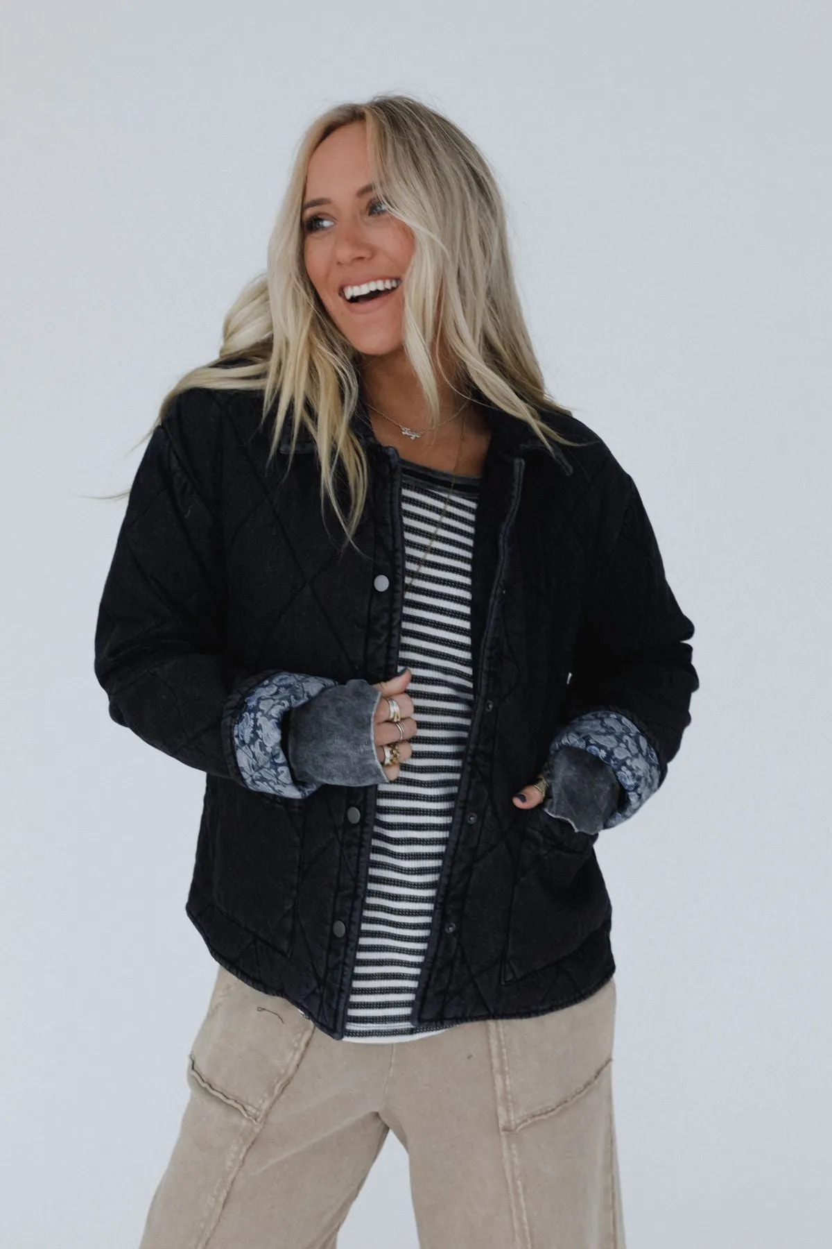 Echo Canyon Quilted Jacket - Black Denim