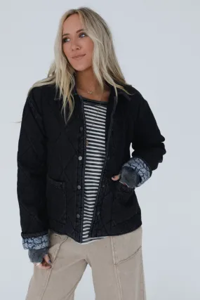 Echo Canyon Quilted Jacket - Black Denim