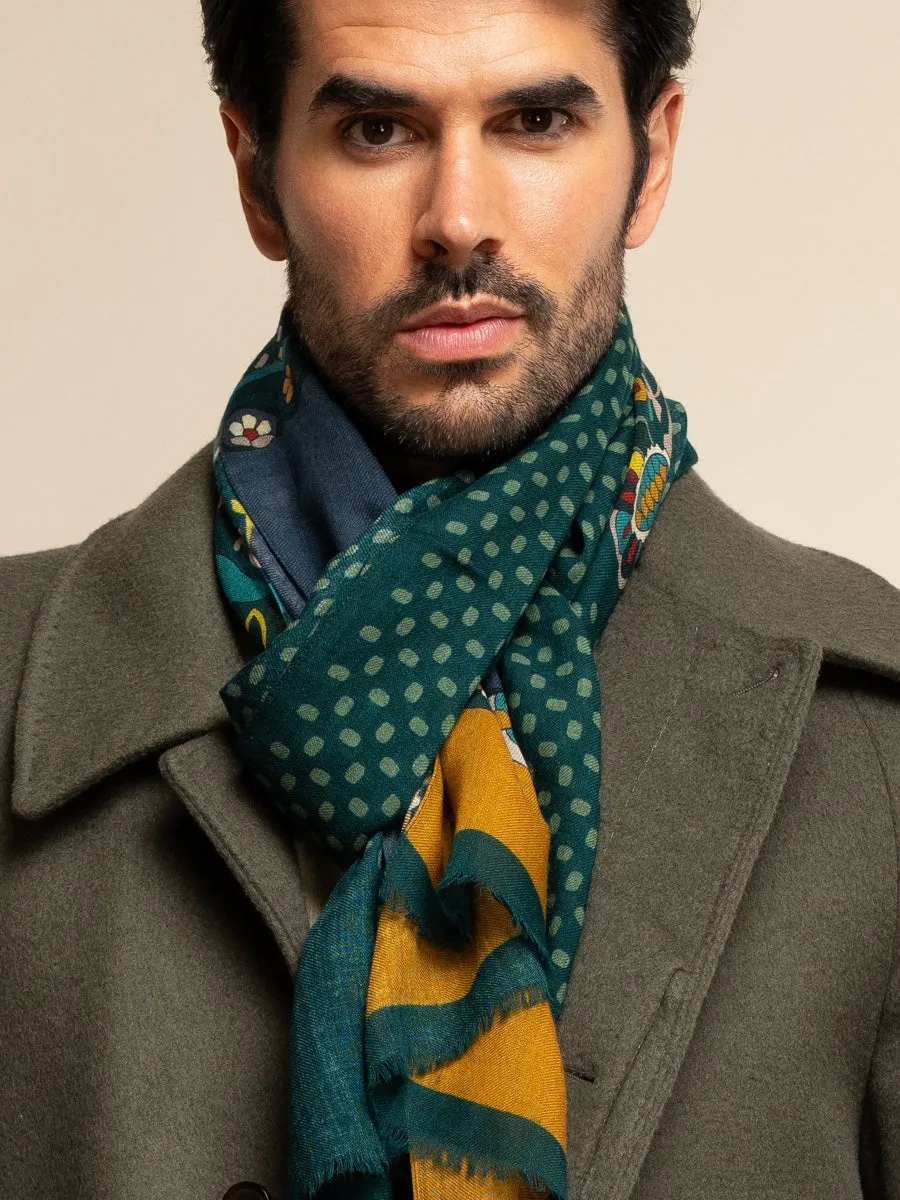 Edoardo (dark green) - soft and lightweight Italian scarf from 100% wool