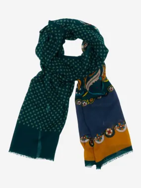 Edoardo (dark green) - soft and lightweight Italian scarf from 100% wool