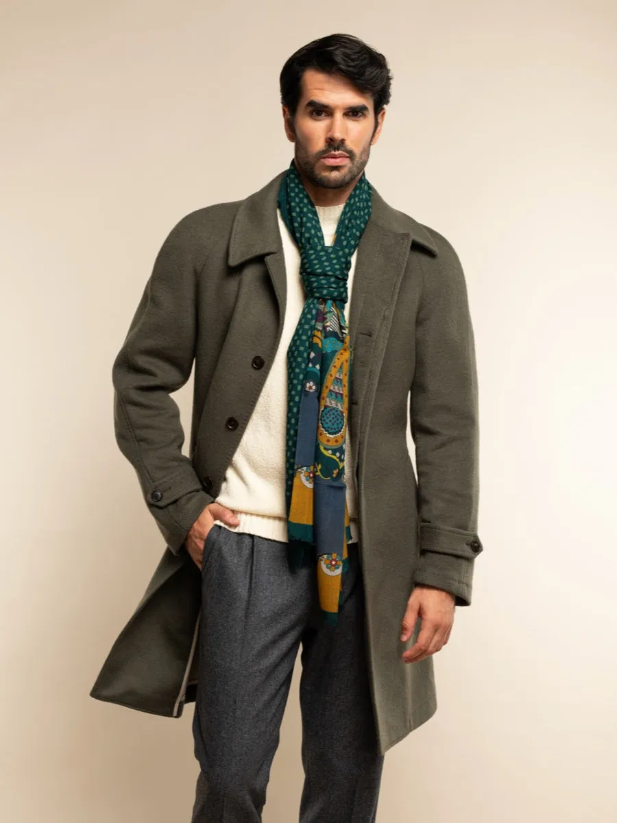 Edoardo (dark green) - soft and lightweight Italian scarf from 100% wool