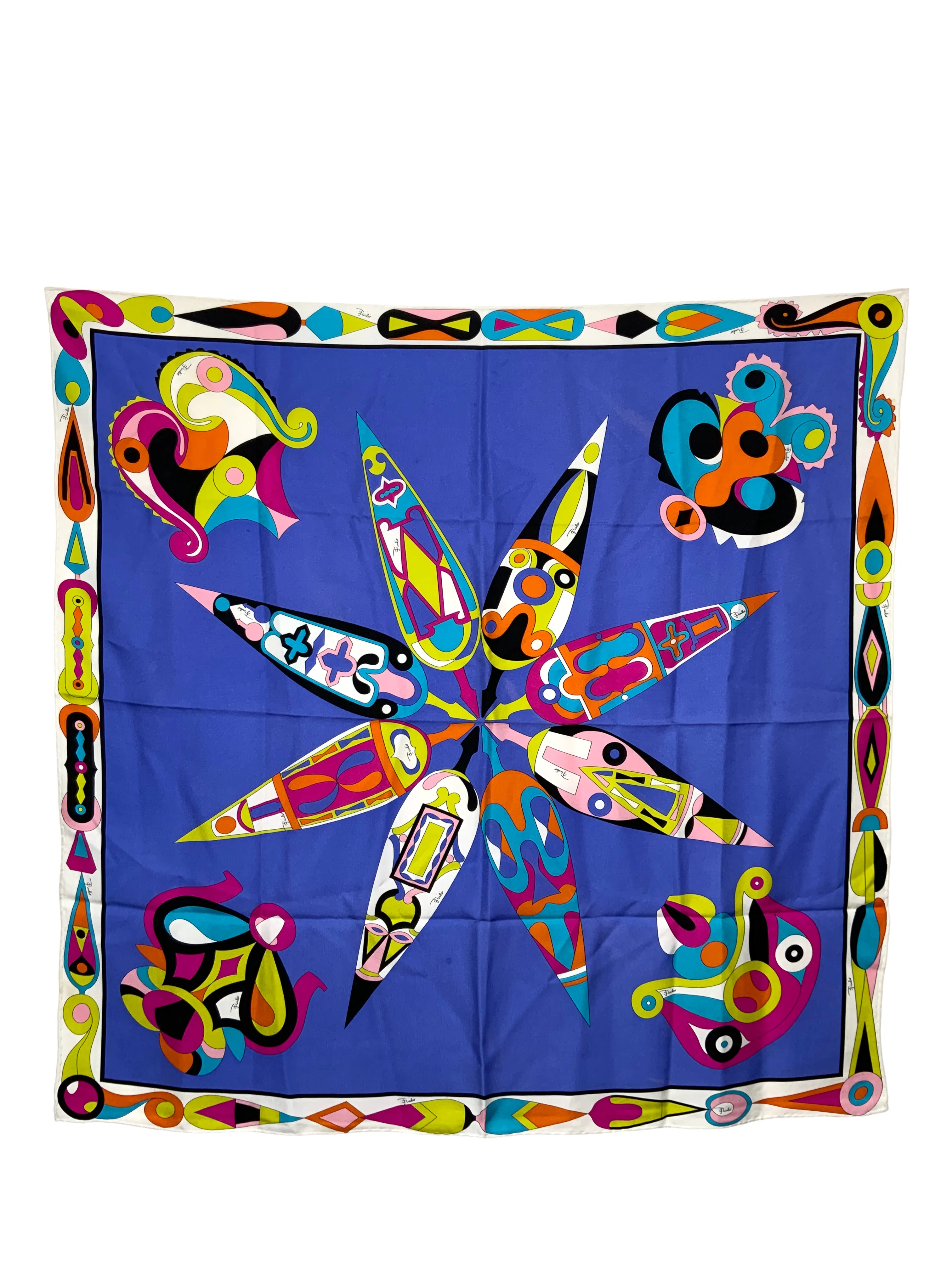 Emilio Pucci Abstract Print Silk Scarf