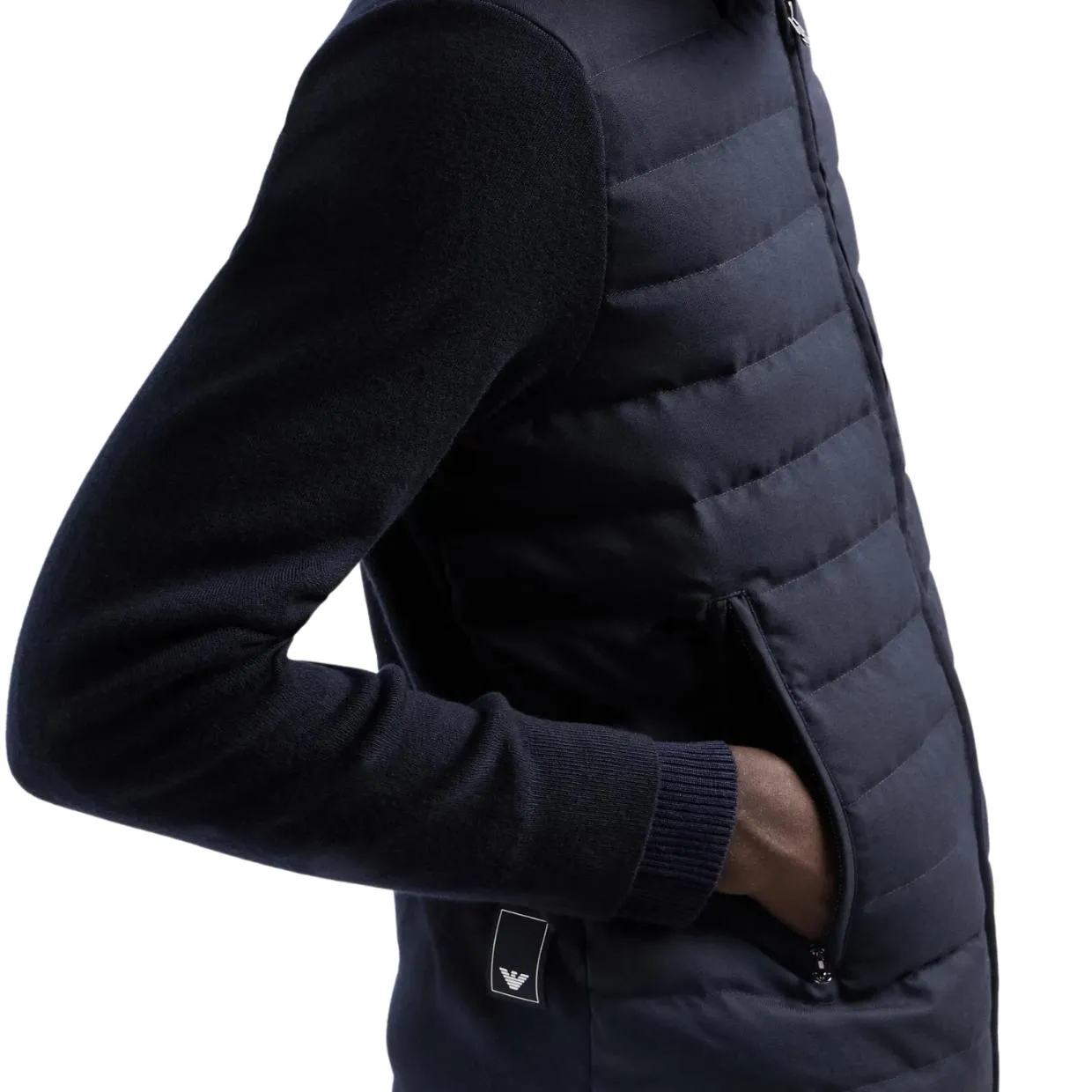 Emporio Armani Dark Navy Knit Blouson Jacket