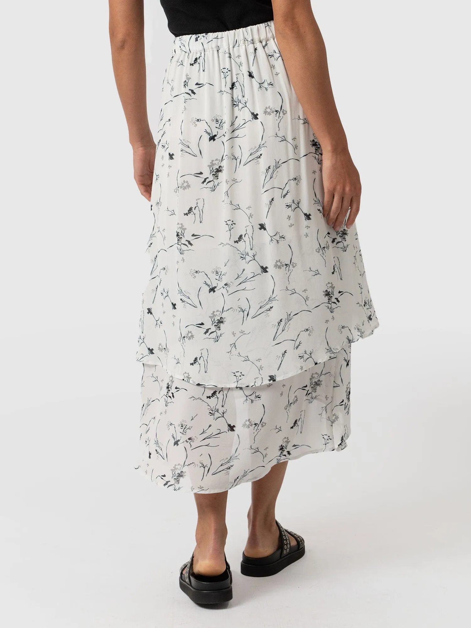 Etta Layered Skirt - White Floral