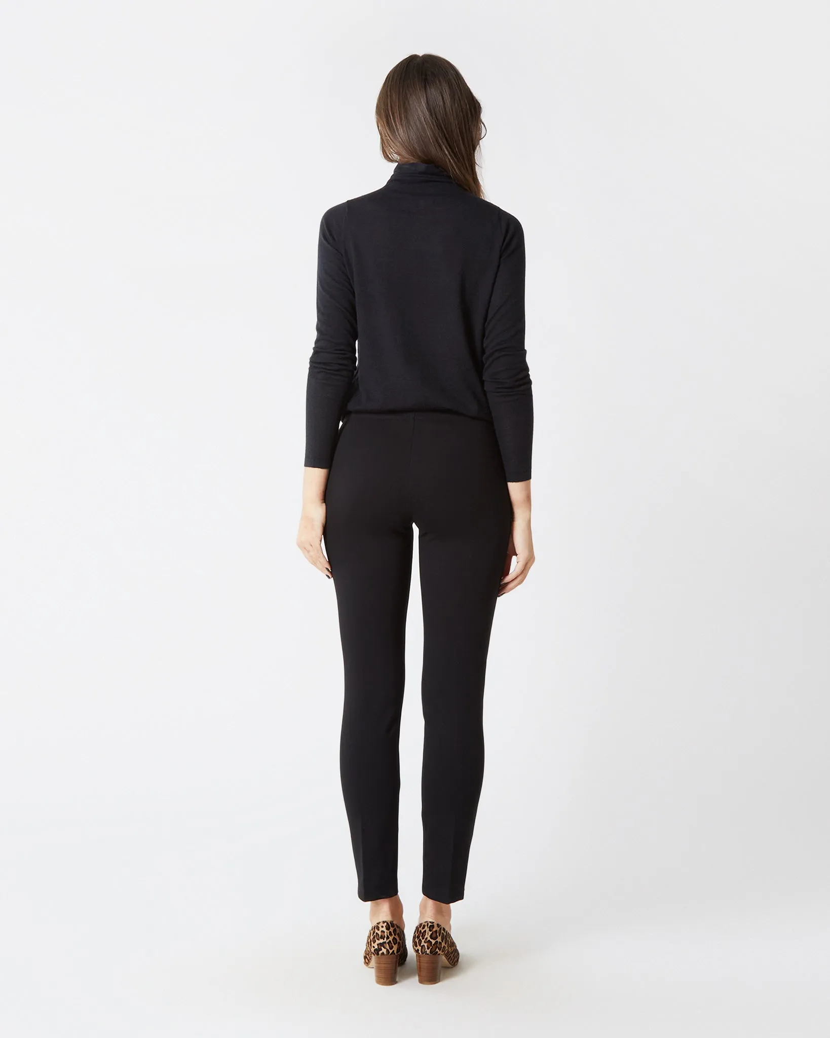 Faye Legging Pant in Navy Ponte Knit