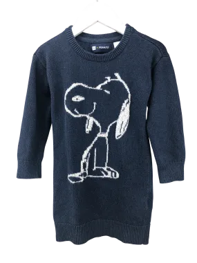 Gap Kids, Girls' Peanuts™ Snoopy Sweater Dress, Navy, Size 3