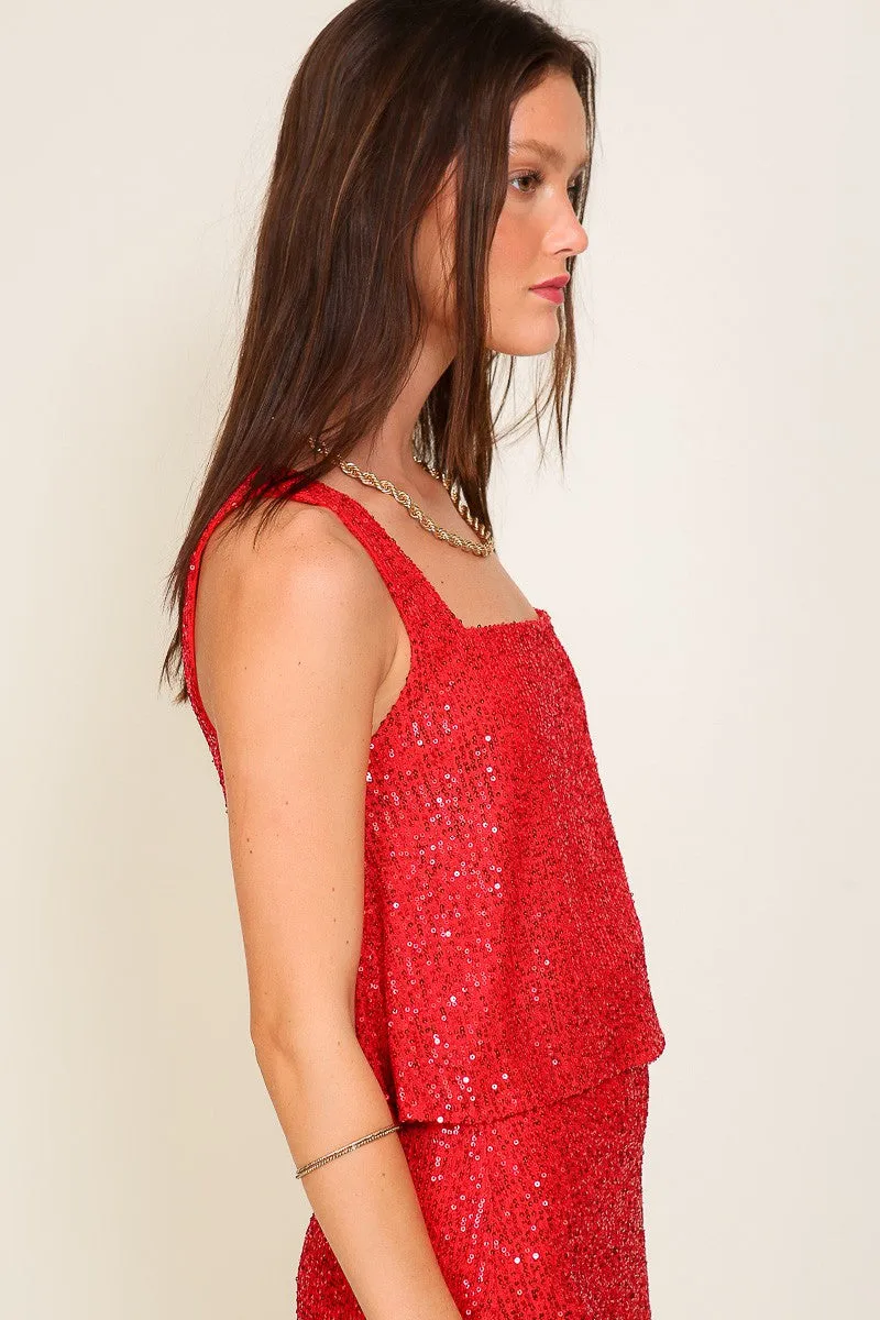 Gemma Sequin Square Neck Top