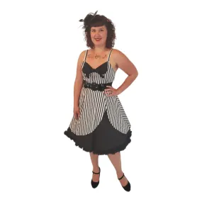 GGR Beetlejuice Swing Dress in Black and White Stripes