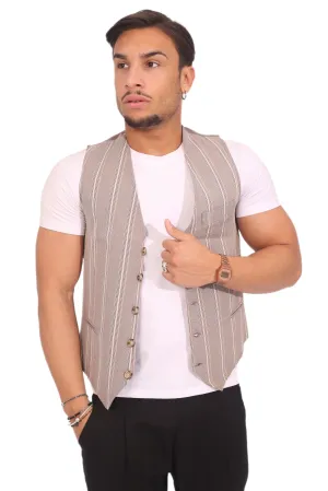 GILET BEIGE UOMO FANTASIA RIGHE ART. GL03