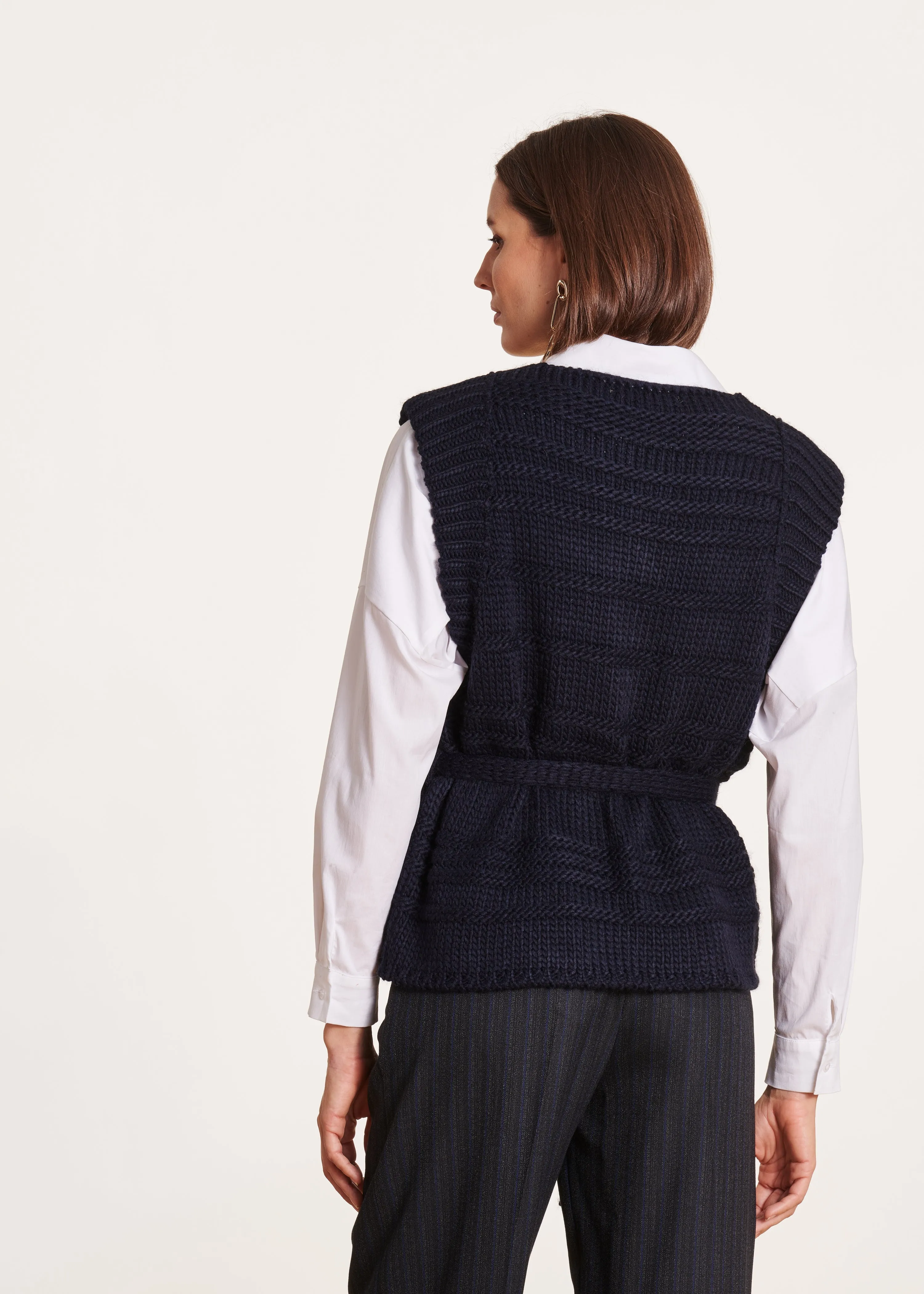 Gilet bleu marine sans manches