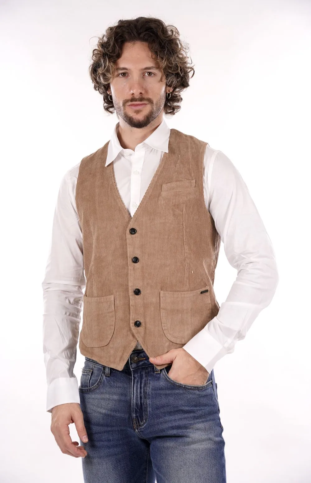 Gilet GIANNI LUPO da Uomo - beige GL5159BDCAMEL