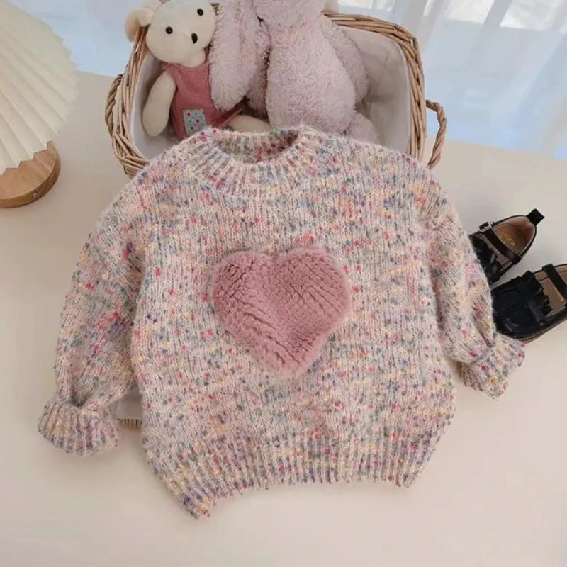 Girls' Heart Sweater