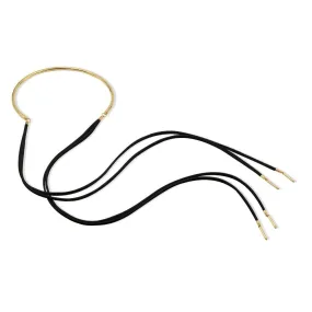 Gold Suede Scarf Necklace ( Multiple Colorways)