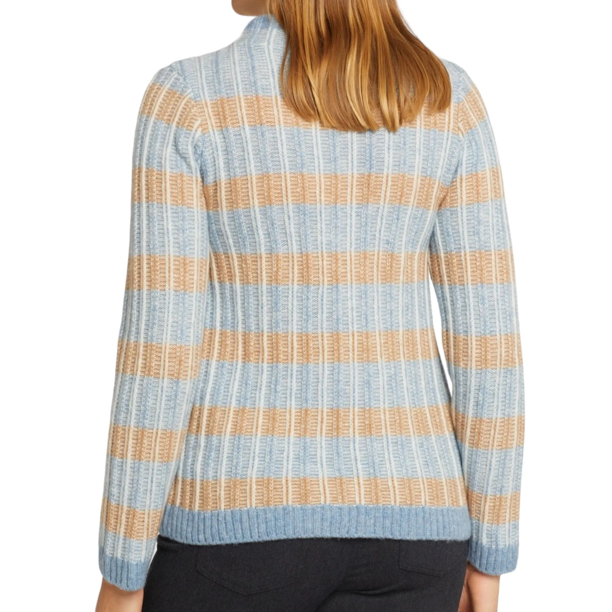 Gollehaug Striped Sweater Atlantis Blue