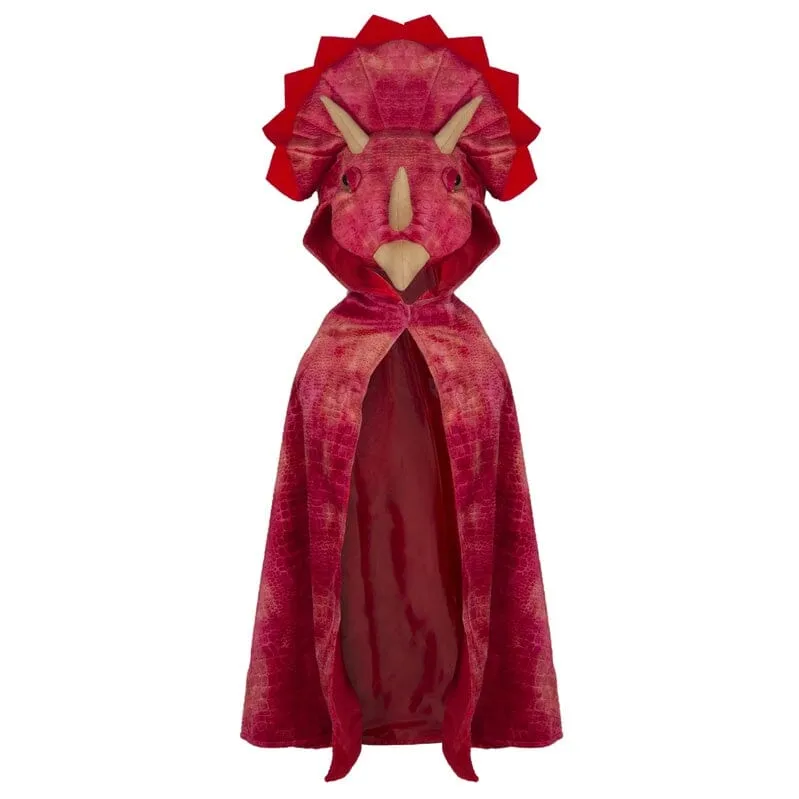 Great Pretenders Red Triceratops Hooded Cape