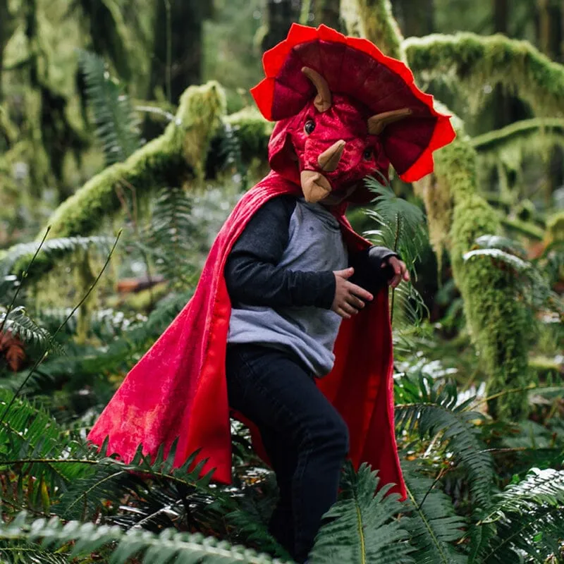 Great Pretenders Red Triceratops Hooded Cape