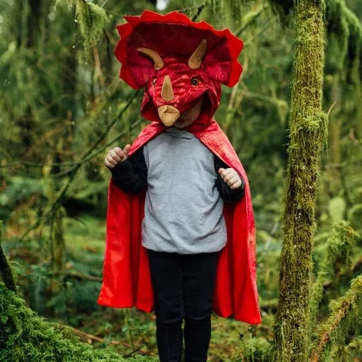 Great Pretenders Red Triceratops Hooded Cape