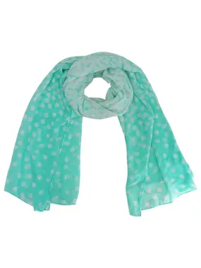 Green Gradient Polka Dot Summer Scarf