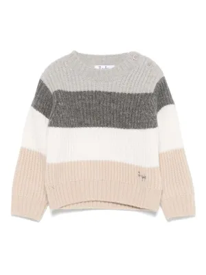 Grey Large Stripe Sweater