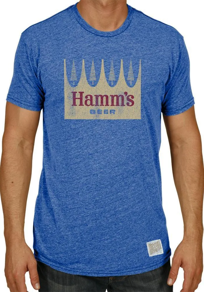 Hamm's Brewing Company Retro Brand Blue Vintage Beer Tri-Blend T-Shirt