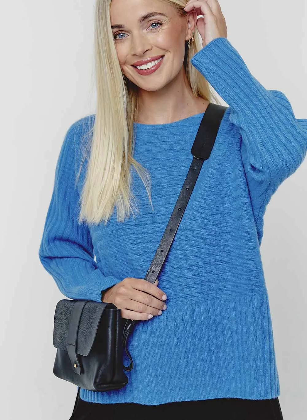 Hattie Rib Cashmere Jumper - Hockney Blue