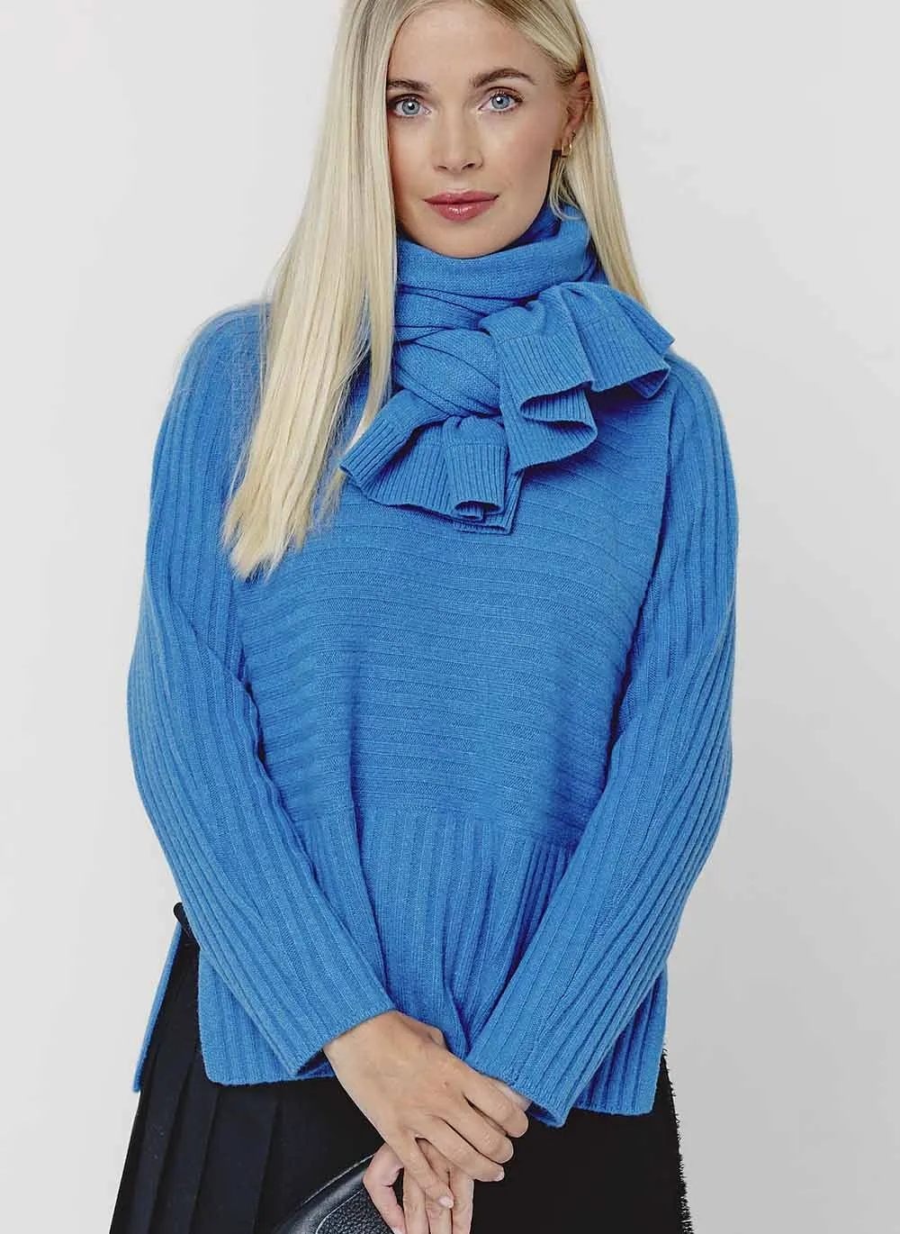 Hattie Rib Cashmere Jumper - Hockney Blue