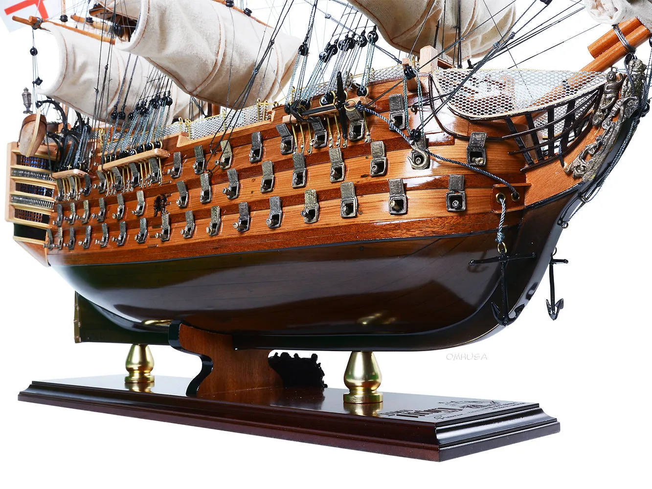 HMS Victory Admiral Nelsons Flagship Tall Ship Limited Edition Full Crooked Sails  Wood Model Sailboat Assembled