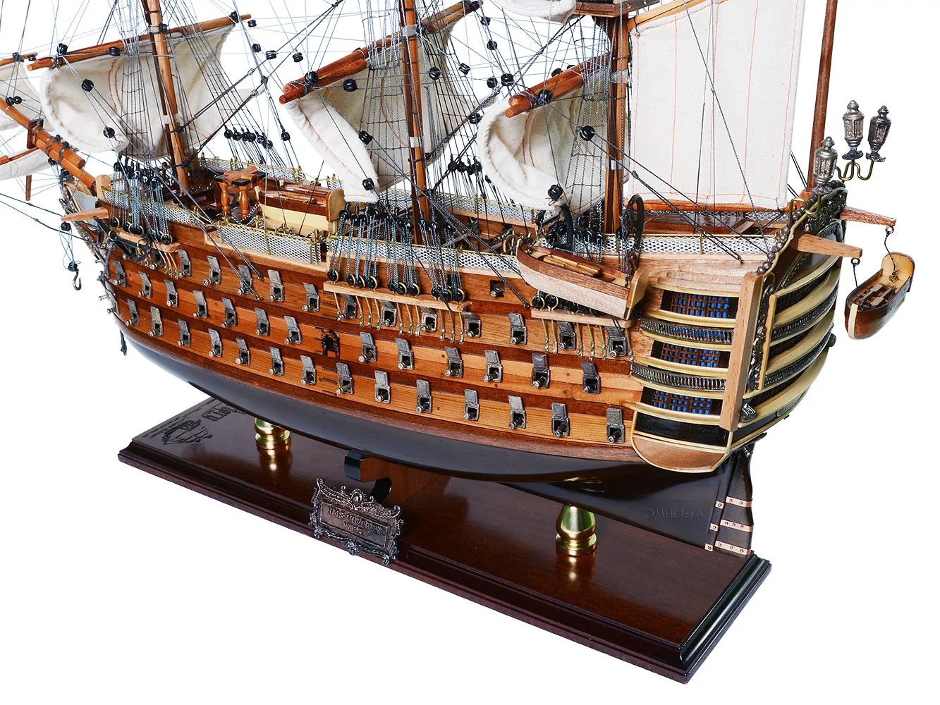 HMS Victory Admiral Nelsons Flagship Tall Ship Limited Edition Full Crooked Sails  Wood Model Sailboat Assembled