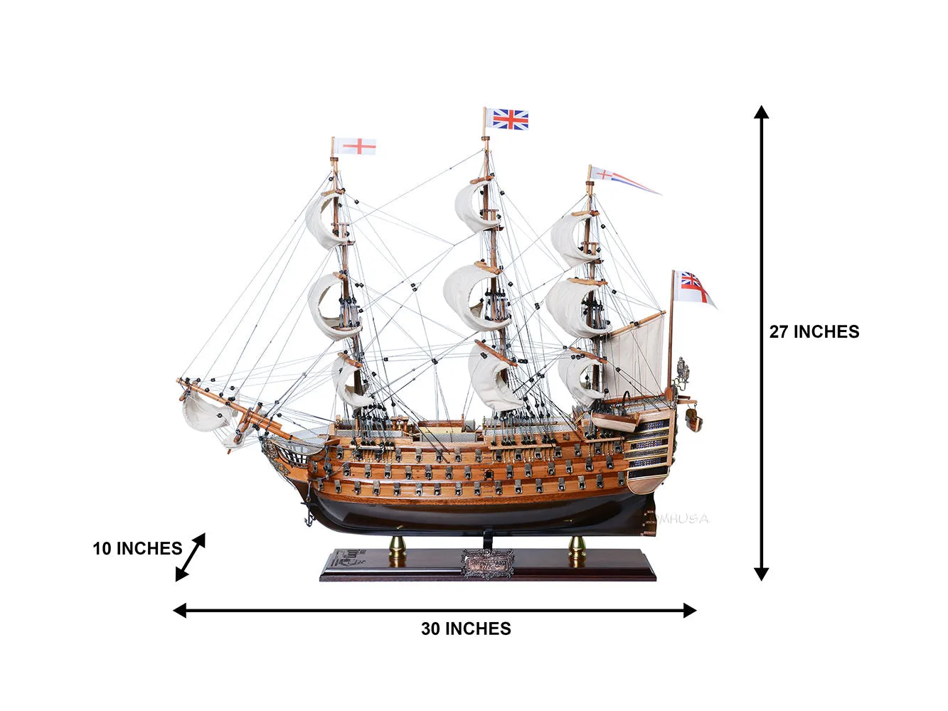 HMS Victory Admiral Nelsons Flagship Tall Ship Limited Edition Full Crooked Sails  Wood Model Sailboat Assembled