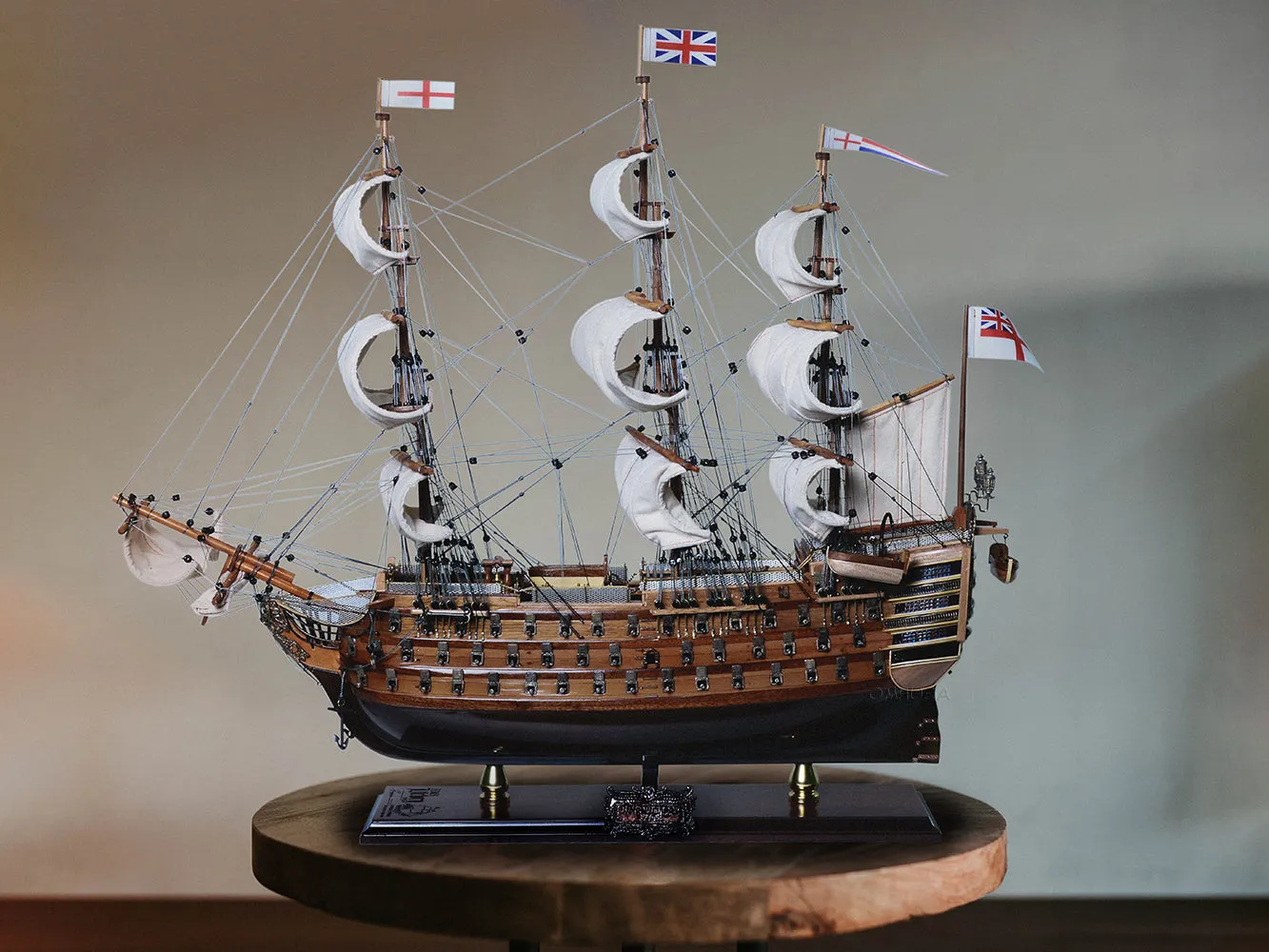 HMS Victory Admiral Nelsons Flagship Tall Ship Limited Edition Full Crooked Sails  Wood Model Sailboat Assembled