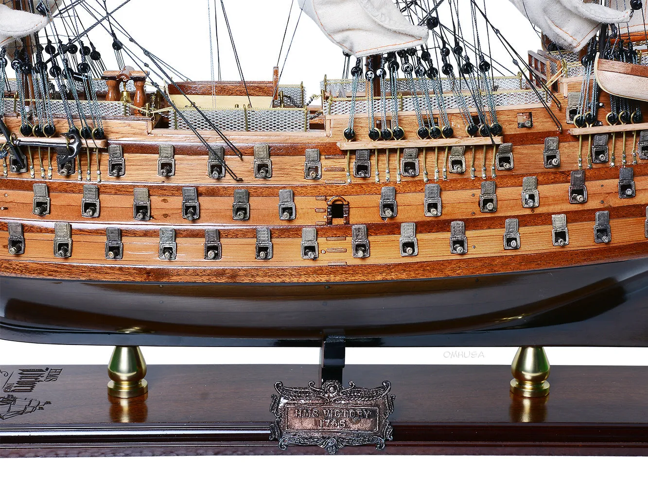 HMS Victory Admiral Nelsons Flagship Tall Ship Limited Edition Full Crooked Sails  Wood Model Sailboat Assembled