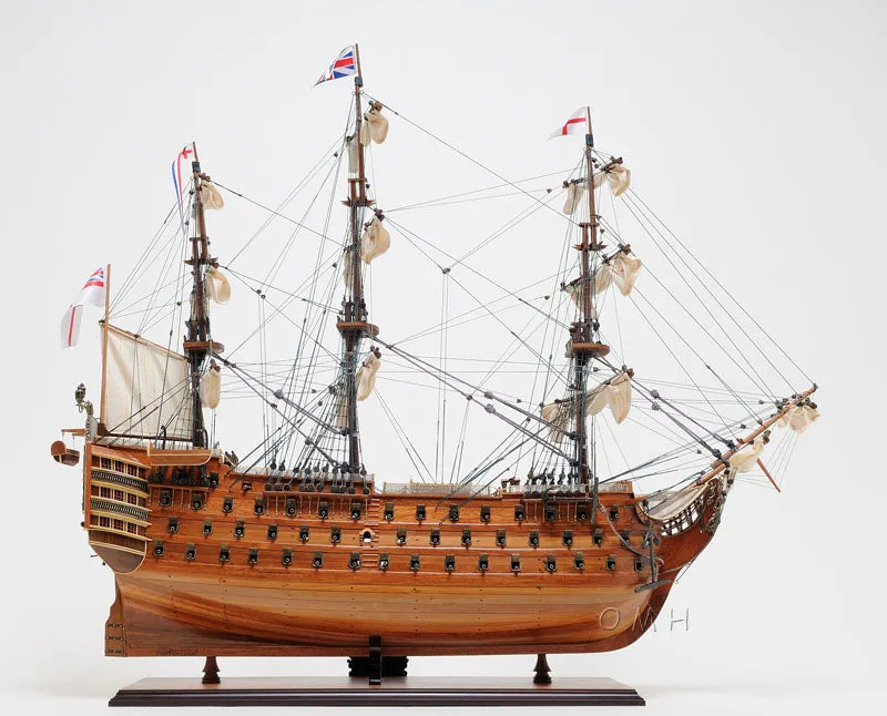 HMS Victory Admiral Nelsons Flagship Tall Ship Midsize EE Wood Model Sailboat Assembled