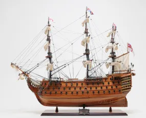 HMS Victory Admiral Nelsons Flagship Tall Ship Midsize EE Wood Model Sailboat Assembled